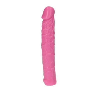 Dildo żylaste różowe wodoodporne gumowe 16,5 cm